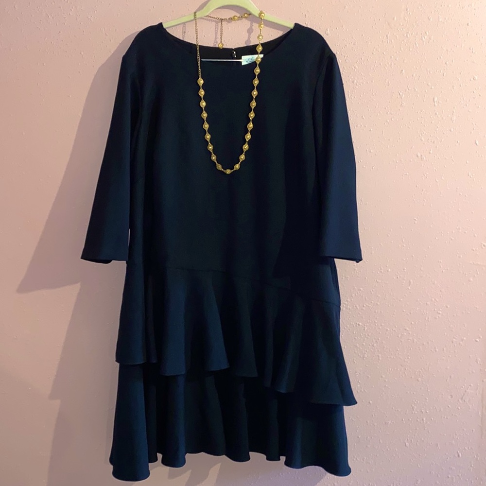 Eliza J Black Tiered Ruffle Dress